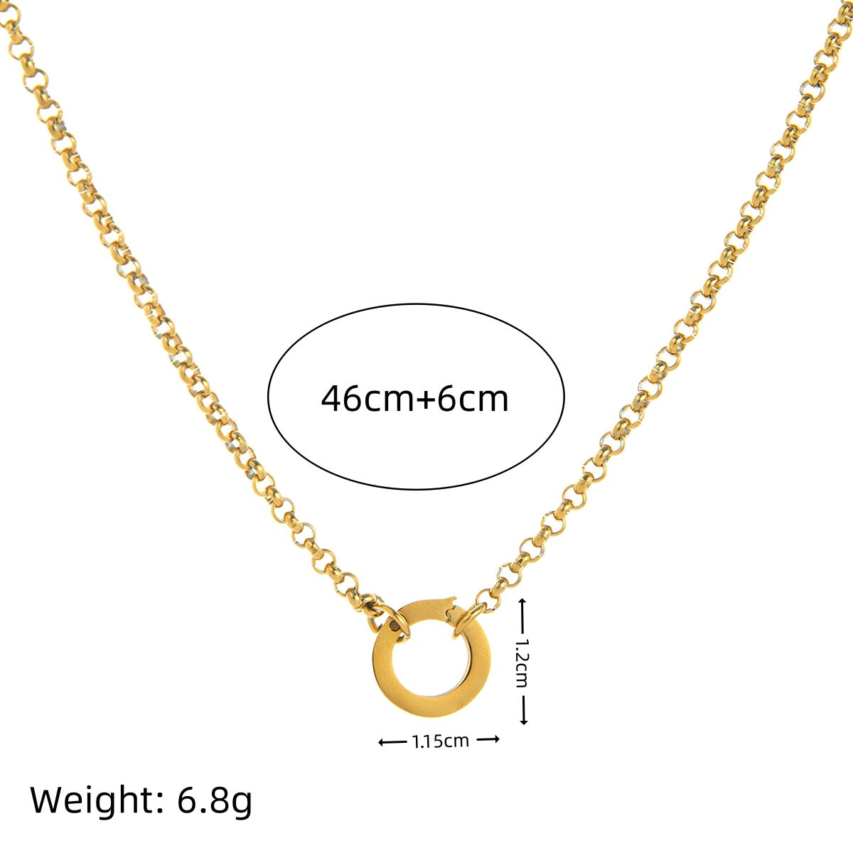Stainless Steel DIY Vacuum Plating 18K Gold Color Protection Necklace