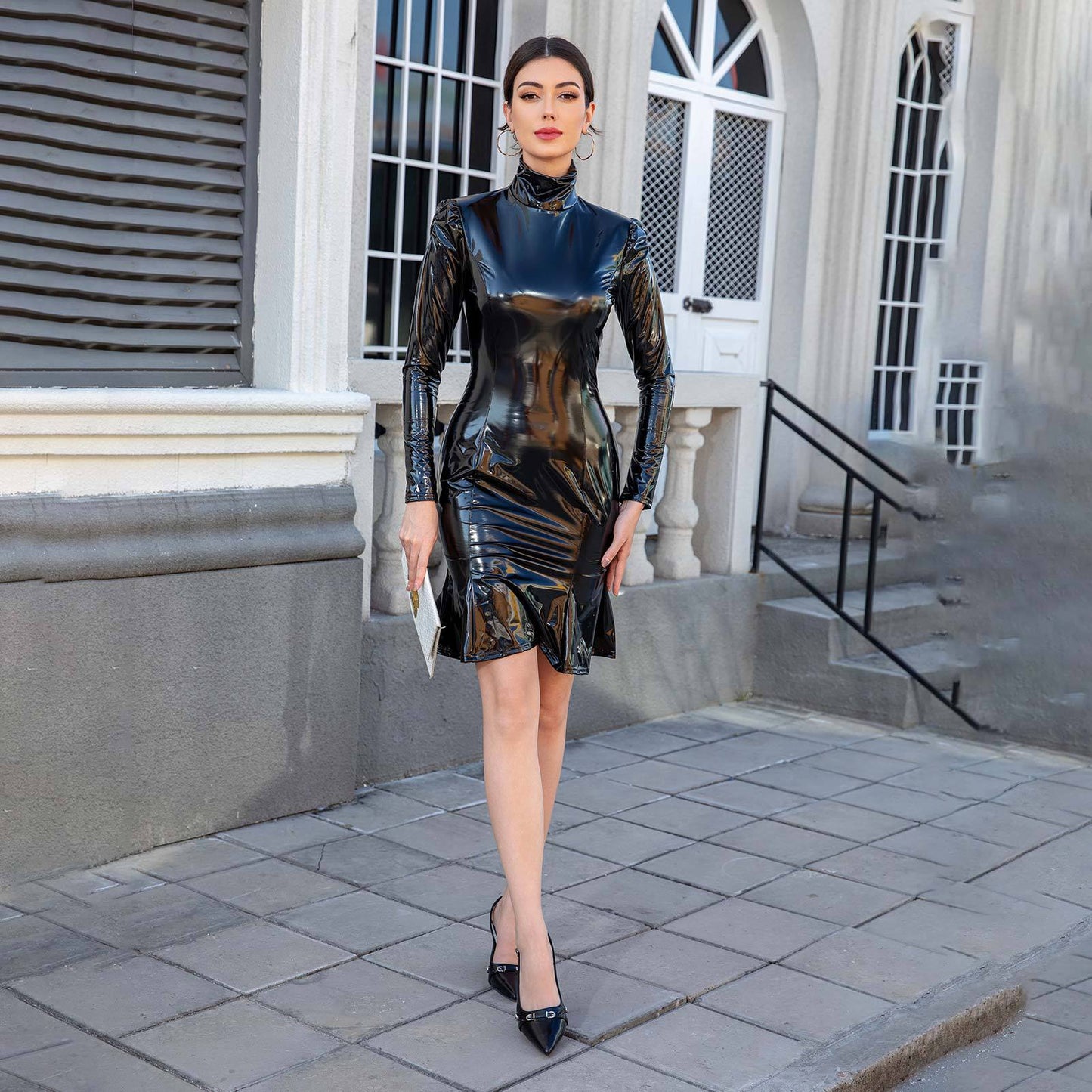 Shiny Patent Leather Mermaid Dress