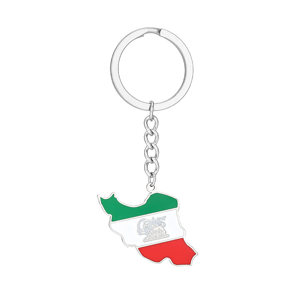 Retro Oil-Drip Iranian Pendant Keychain