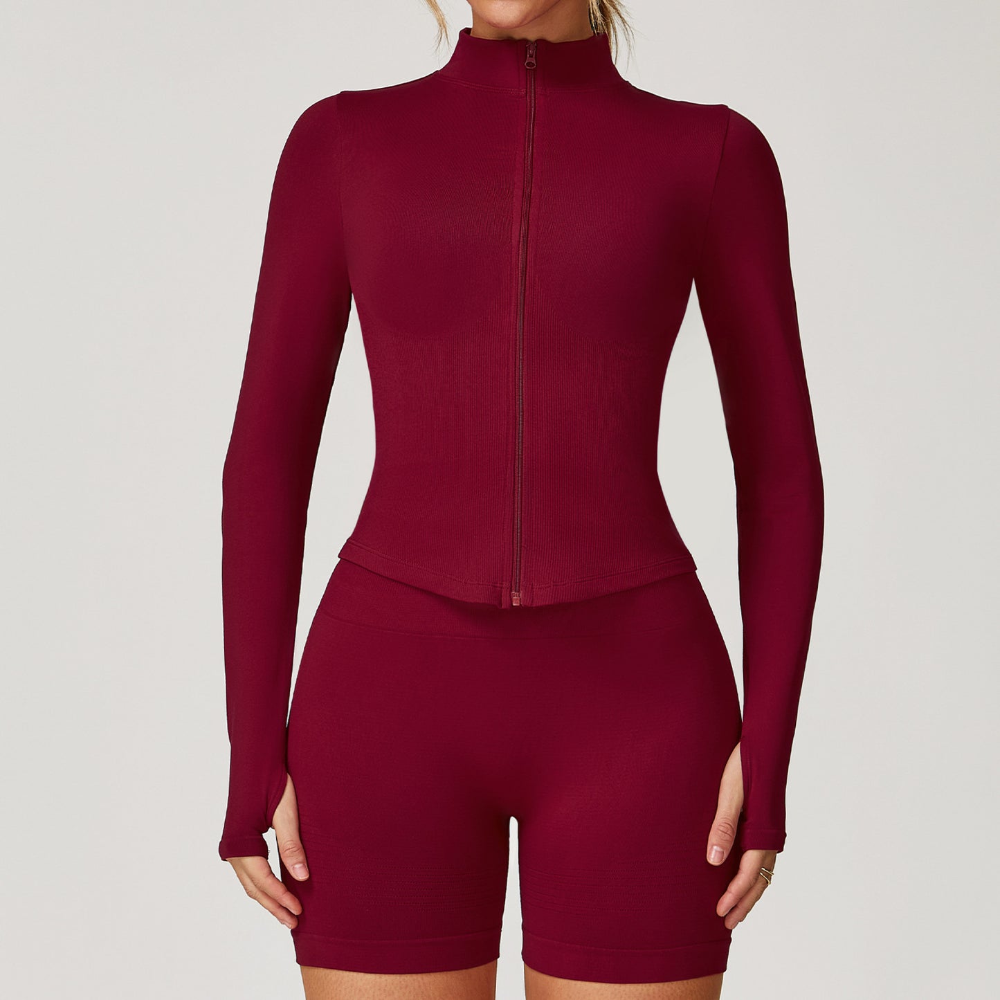 Stand Collar Long-sleeve Zipper Yoga Coat Female Quick-drying Exercise Top