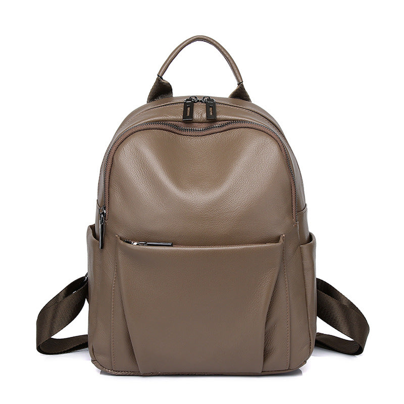 Stylish And Versatile Womens First-Layer Cowhide Backpack