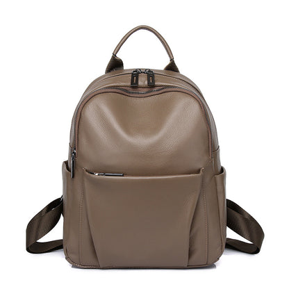 Stylish And Versatile Womens First-Layer Cowhide Backpack