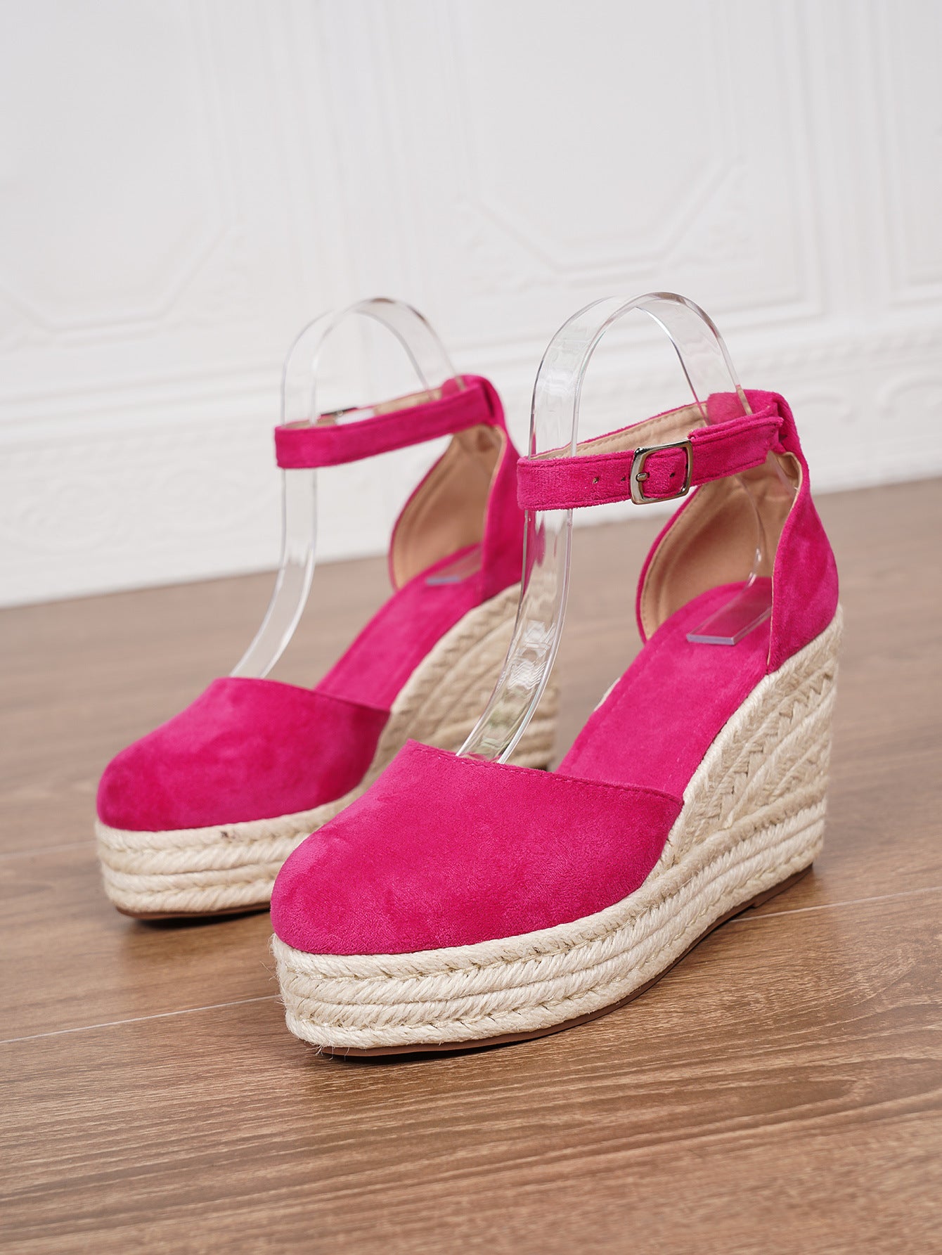 Platform Espadrille Sandals With Ankle Strap