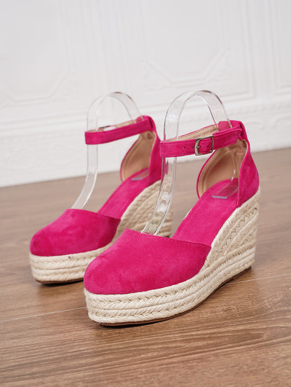 Platform Espadrille Sandals With Ankle Strap