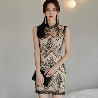 Ladies Temperament Slim Lace Package Hip Dress Women