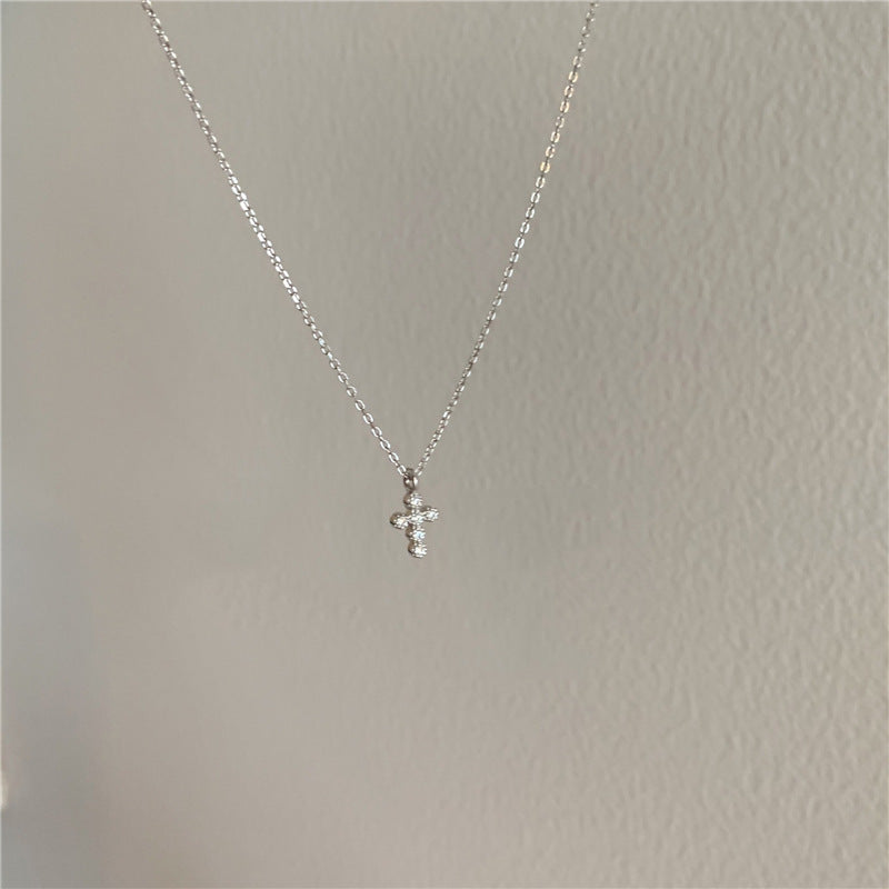 Exquisite Super Mini Cross Diamond Invisible Necklace