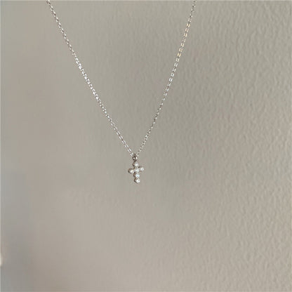 Exquisite Super Mini Cross Diamond Invisible Necklace