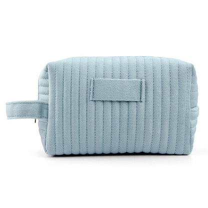 Velvet Large-Capacity Portable Makeup Organizer Bag