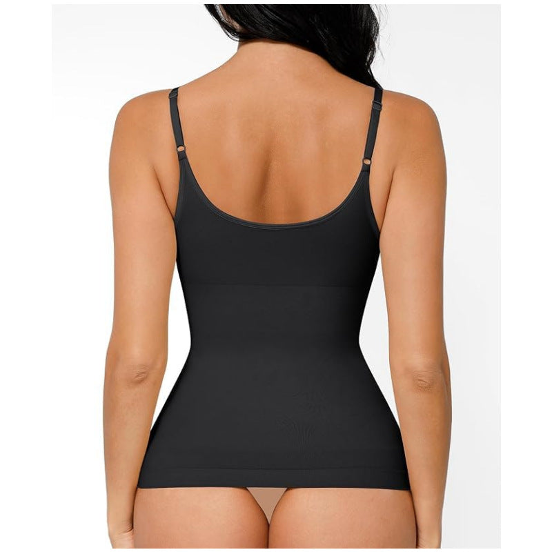 Women's Body Shaping Belly Contraction Top Slim Seamless High Elastic Camisole Peplum Top