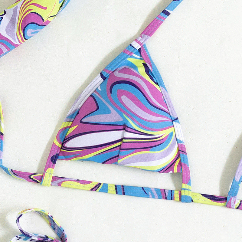 European And American Split Swimsuit Lace Up  Miniature Triangle