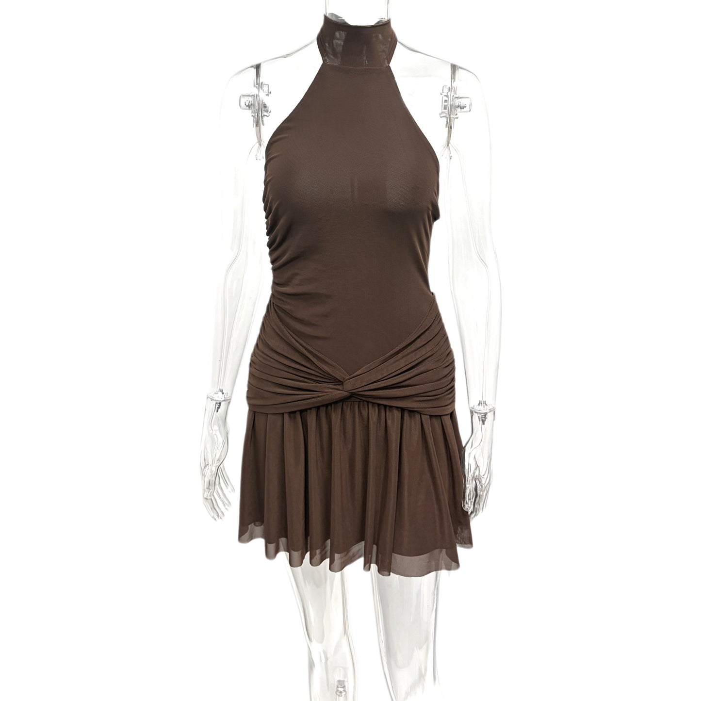 Sleeveless Knot-Waist Flare Dress For A Sassy Look