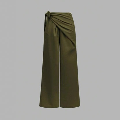 Bow-tie Woven Fashionable Trousers Straight-leg Pants