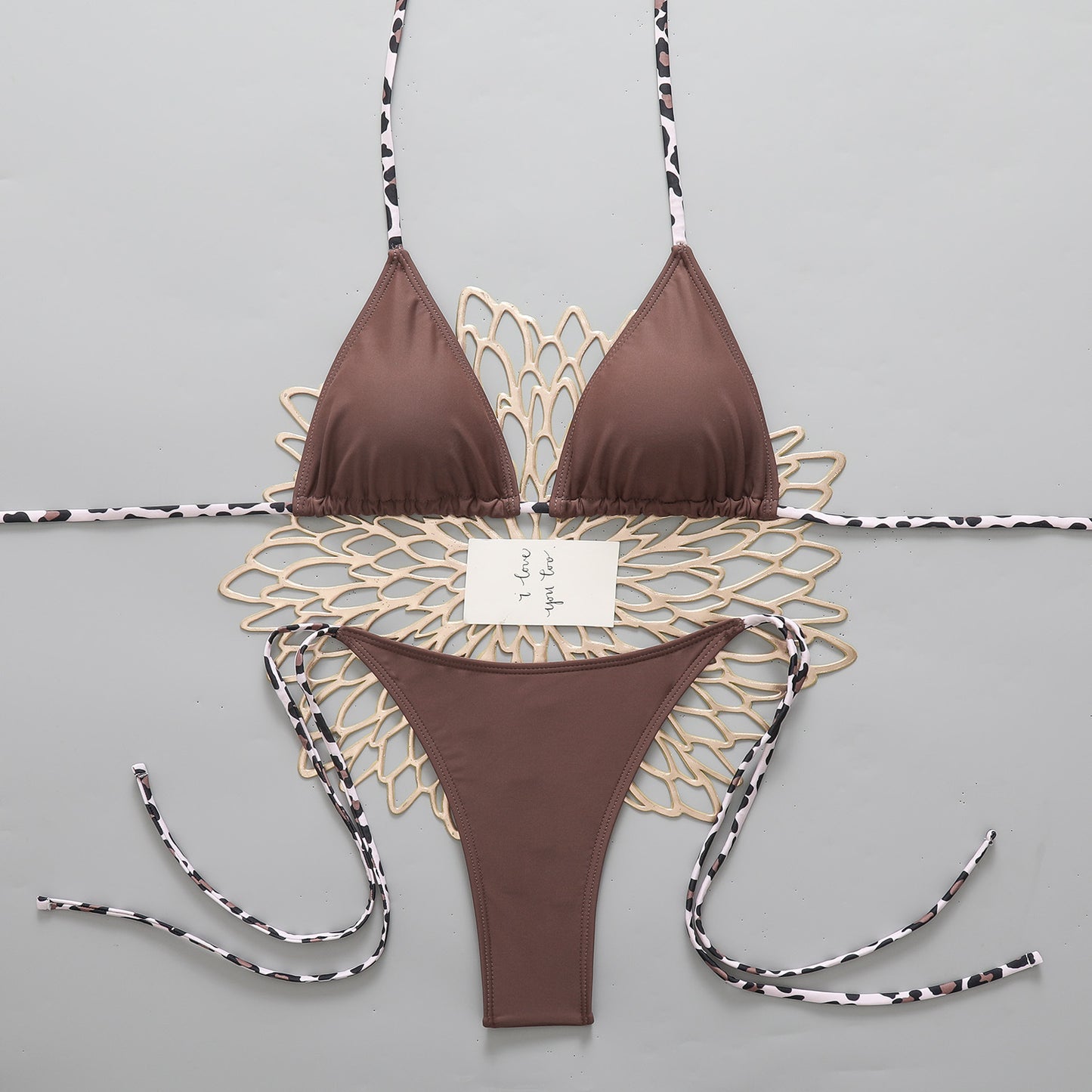 Feminine Chic Triangle-String Bikini Set