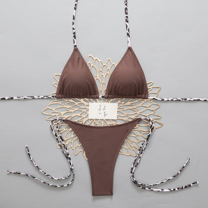 Feminine Chic Triangle-String Bikini Set