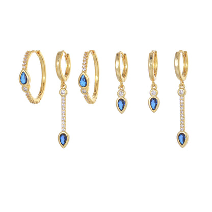 Stylish Blue Zircon Heart-shaped Earrings Exude A Touch Of Understated Luxury