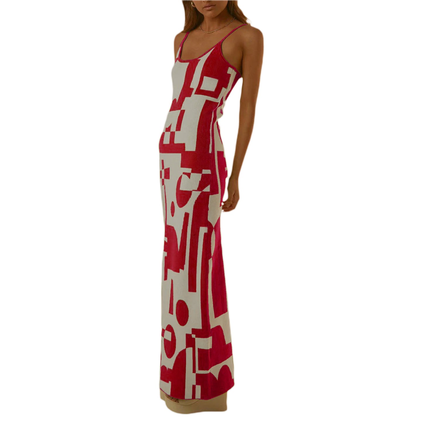 European And American Winter Fashion Sexy Style Printing Slim Fit Slimming Dress