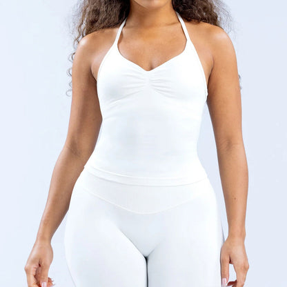 High Elastic Matte Nylon Seamless Sports Vest Top
