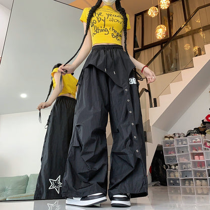 American-style Hip-hop Quick-dry Wide-leg Pants Women's Summer