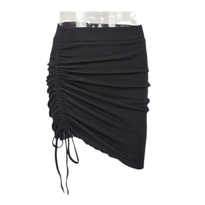 Women's Drawstring Irregular Tight-fitting Short Skirt