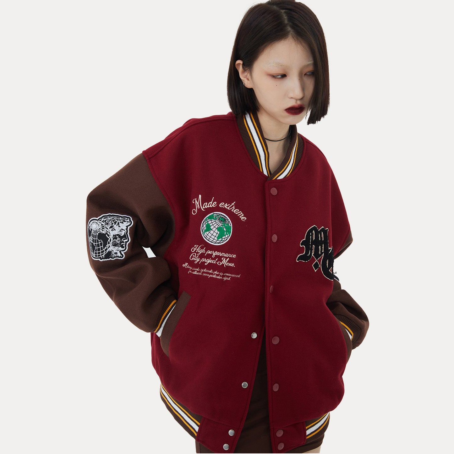New American Retro All-match Street Woolen Baseball Uniform