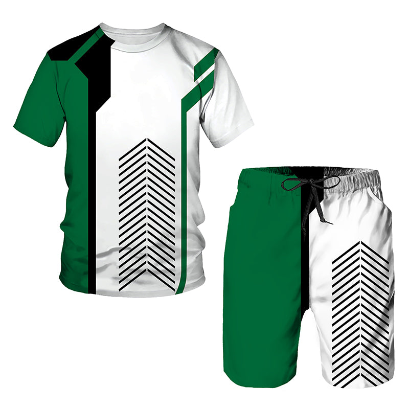 Youth Sports Slim Fit Printed T-shirt Set