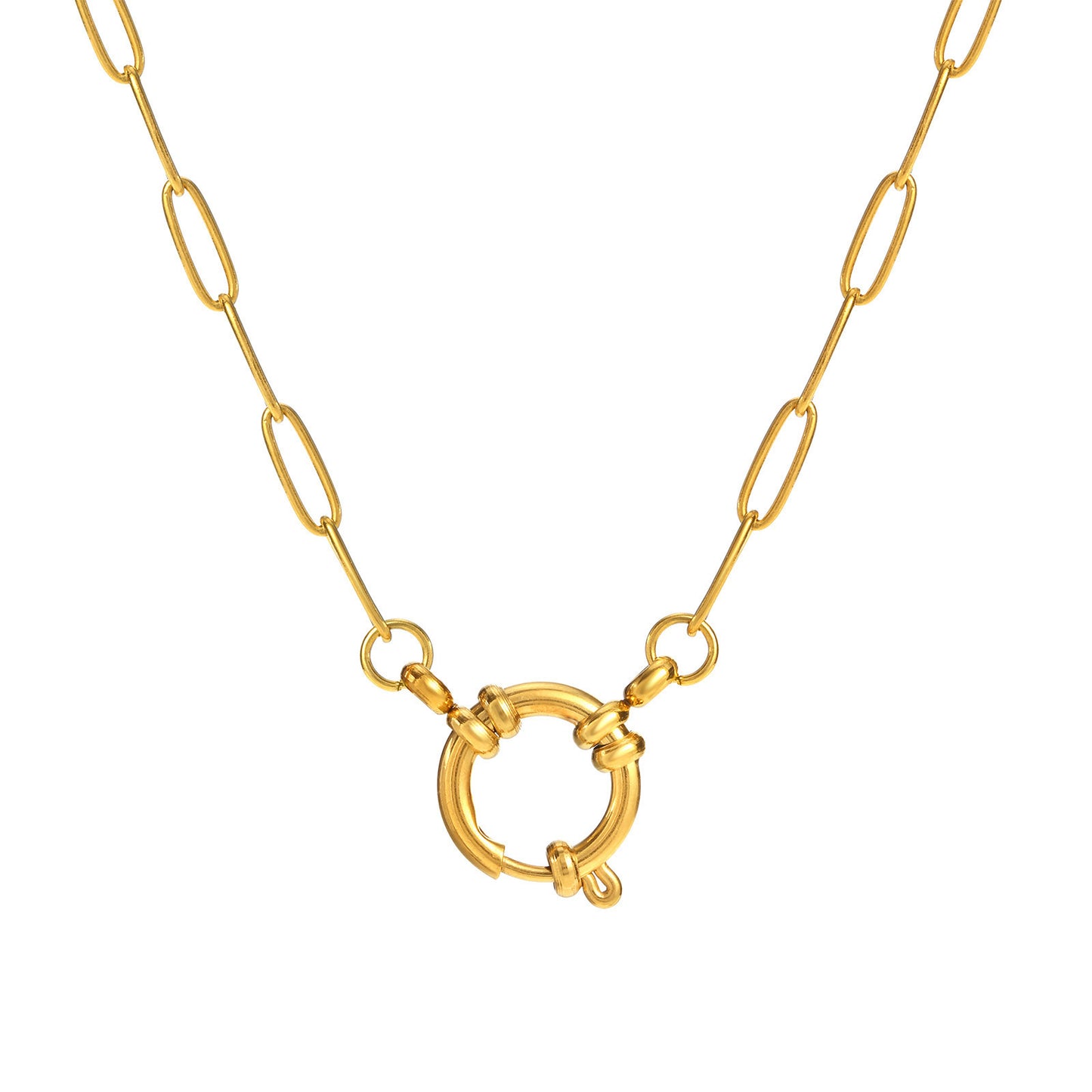 Stainless Steel DIY Vacuum Plating 18K Gold Color Protection Necklace