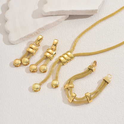Women's Jewelry Set 18K Electroplated Long Necklace Geometric Bracelet For Women