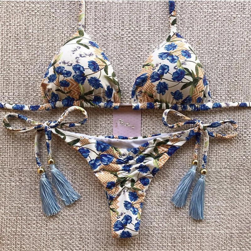 Women's Two-piece Printed Swimsuit Triangle Bikini