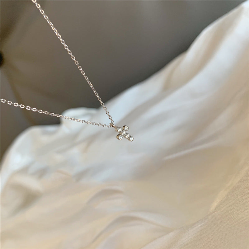 Exquisite Super Mini Cross Diamond Invisible Necklace