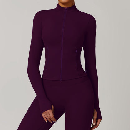Long-sleeve Zipper Quick-drying Yoga Jacket Sports Workout Clothes