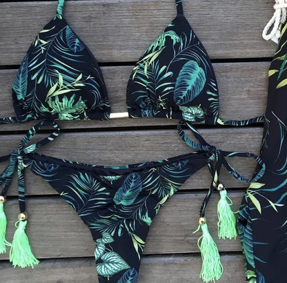 Women's Two-piece Printed Swimsuit Triangle Bikini