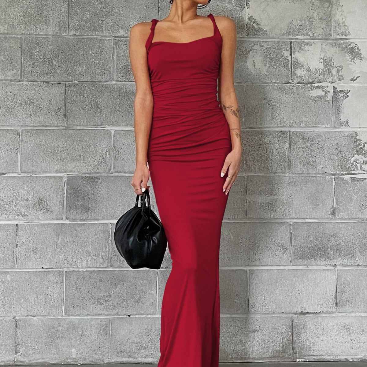 Pure Desire Hip Spaghetti Straps Long Dress