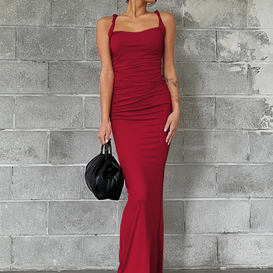 Pure Desire Hip Spaghetti Straps Long Dress