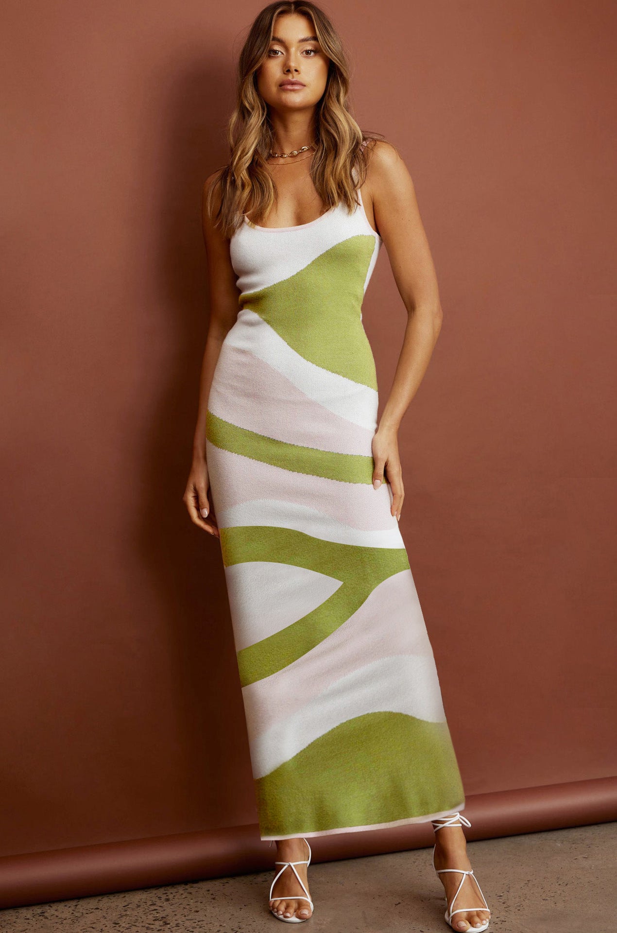 European And American Winter Fashion Sexy Style Printing Slim Fit Slimming Dress