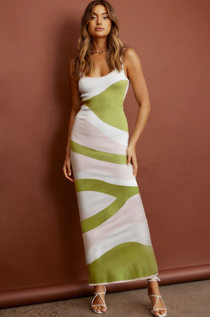 European And American Winter Fashion Sexy Style Printing Slim Fit Slimming Dress