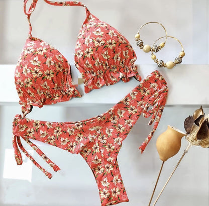 Women's Two-piece Printed Swimsuit Triangle Bikini