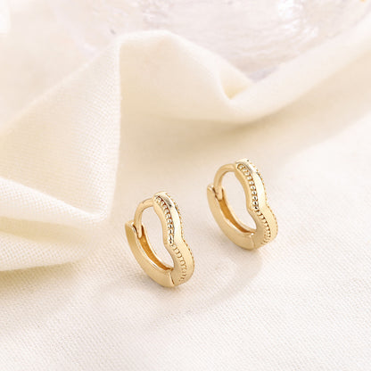 Korean-style Elegant Stone-Inlaid Earring Set Of Four Styles