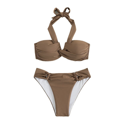 Bikini Swimwear Female Sexy Solid Color