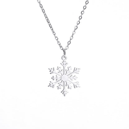 Women's Snowflake Pendant Necklace Accessories Neck
