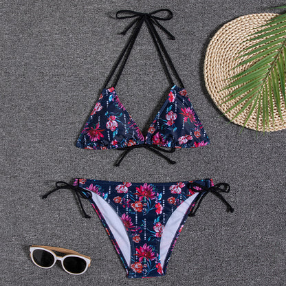 New Bikini Women's Swimsuit Printed Halter Series