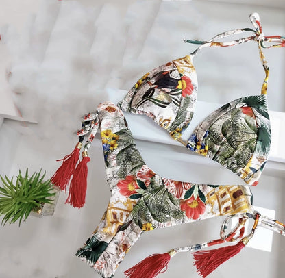 Women's Two-piece Printed Swimsuit Triangle Bikini
