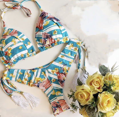 Women's Two-piece Printed Swimsuit Triangle Bikini