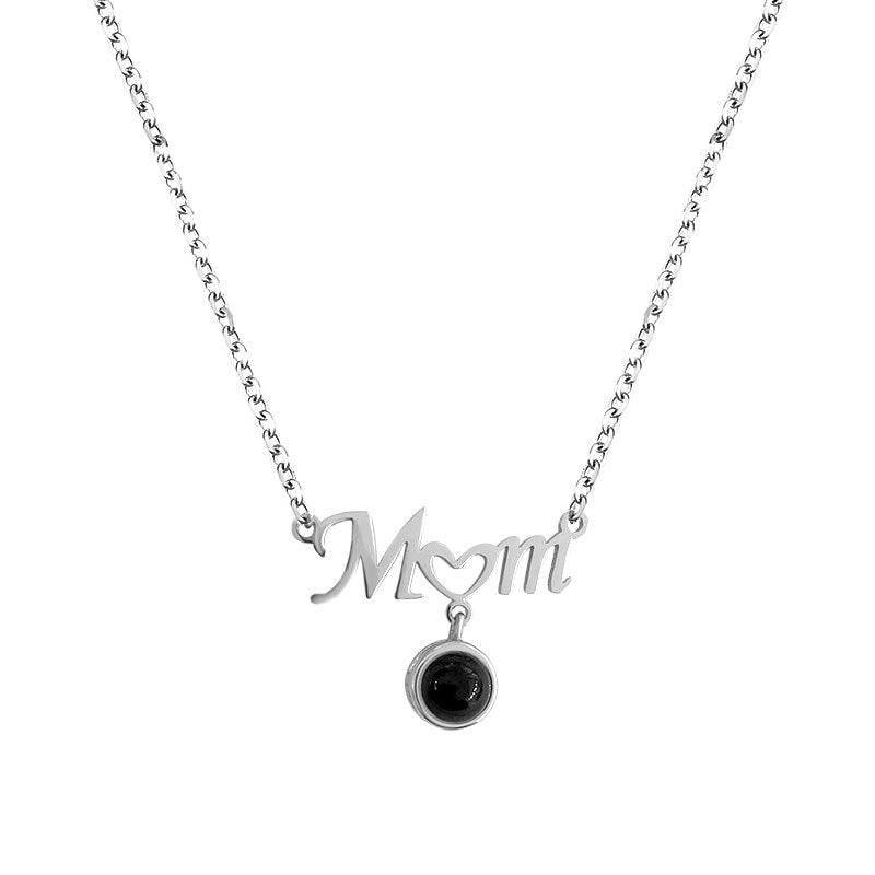 S925 Silver 100 Languages I Love You Projection Necklace Girl
