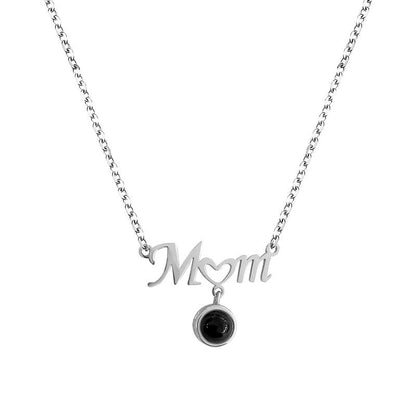 S925 Silver 100 Languages I Love You Projection Necklace Girl