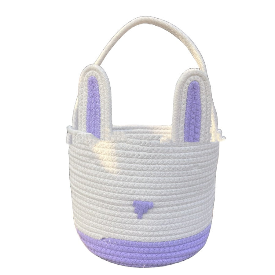 Easter Gift Basket With Hand-woven Rabbit Ears Storage Basket