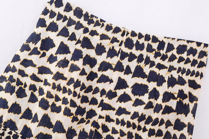 American-style Women's Double-breasted Printed Dress