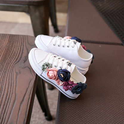 Girls' Mid-cut Canvas Shoes, Sports Shoes, Casual Shoes, Single Shoes
