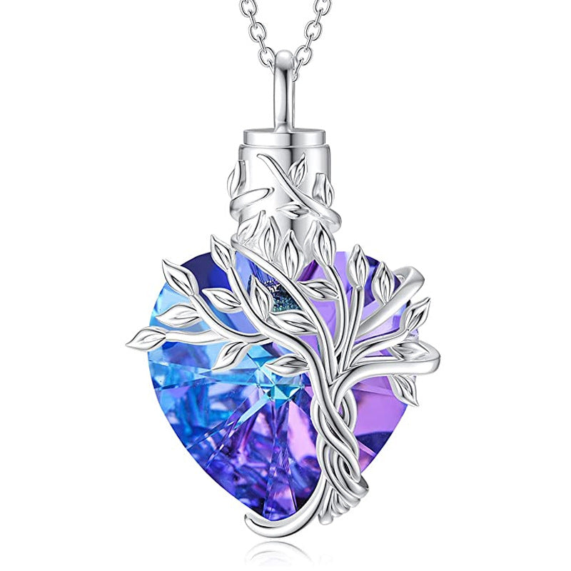 Fashion Heart-shaped Crystal Stainless Steel Necklace