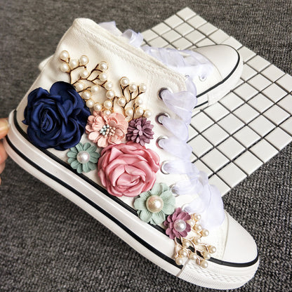 Girls' Mid-cut Canvas Shoes, Sports Shoes, Casual Shoes, Single Shoes