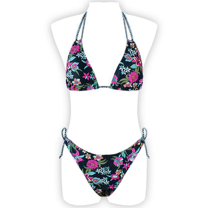 New Bikini Women's Swimsuit Printed Halter Series